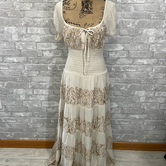 Boston Proper Bamboo Sequin Peasant
Maxi Dress - Picture 1 of 10